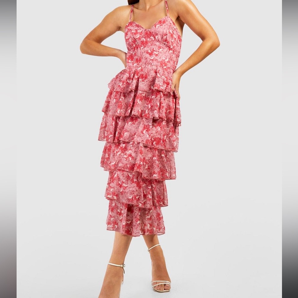 Floral Tiered Ruffle Dress